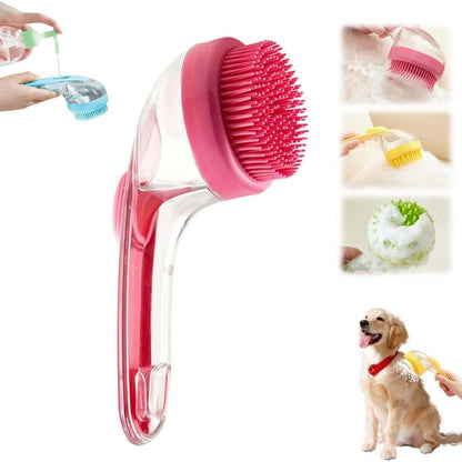 Last Day 49% OFF🔥2 in 1 Dog Bath Brush with Built-in Shampoo Dispenser 🐱
