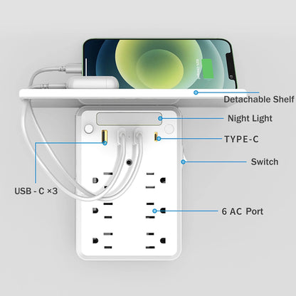 Wall Outlet Extender with Shelf Night