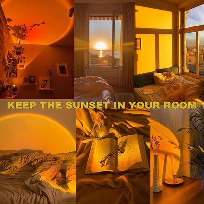 🔥LAST DAY 49% OFF - 🌅Sunset Lamp Projector Light 💫180° Adjustable RGB Sunset Mood Lamp
