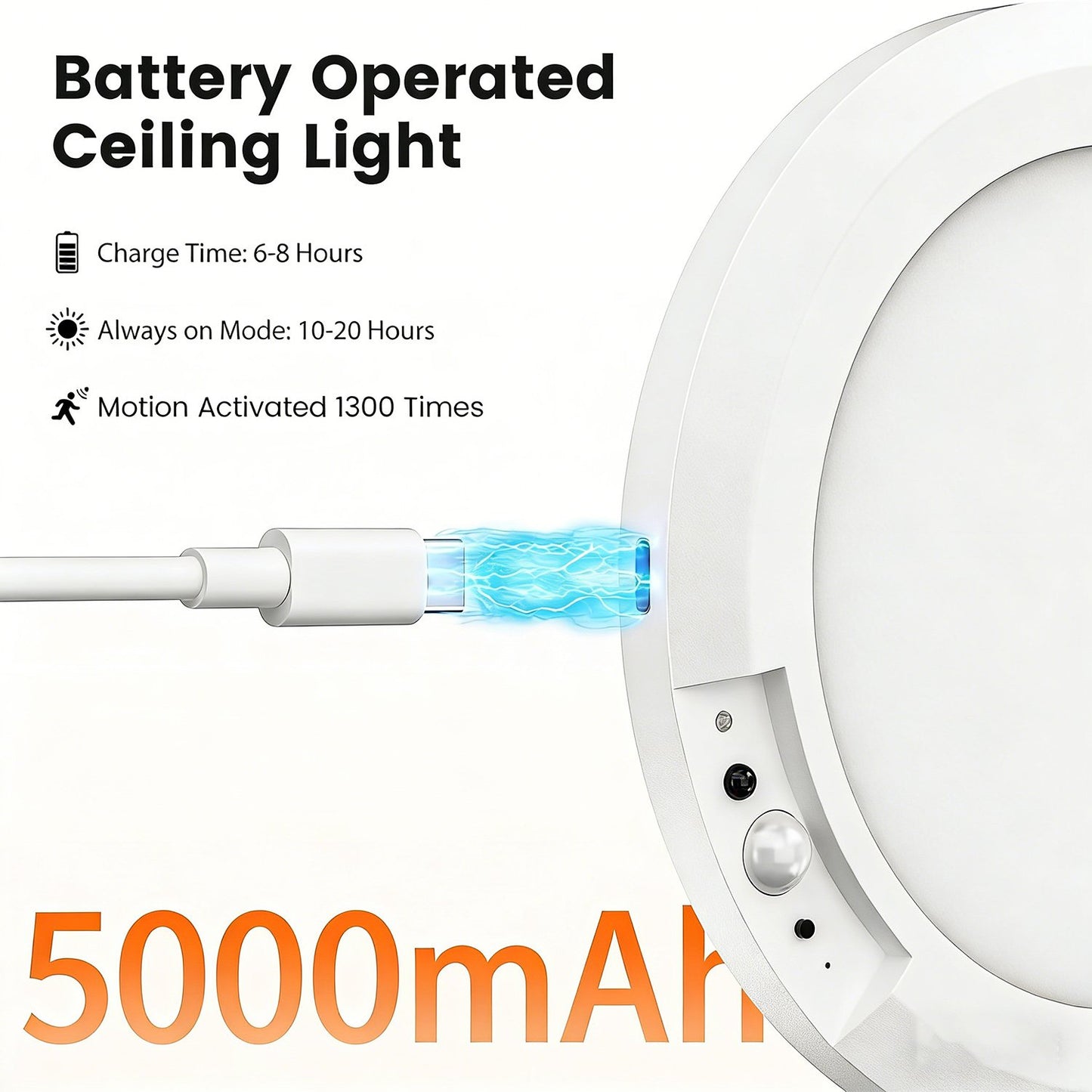 🔥Last Day 49% OFF💡 Rechargeable Motion Sensor Ceiling Light with Remote-1
