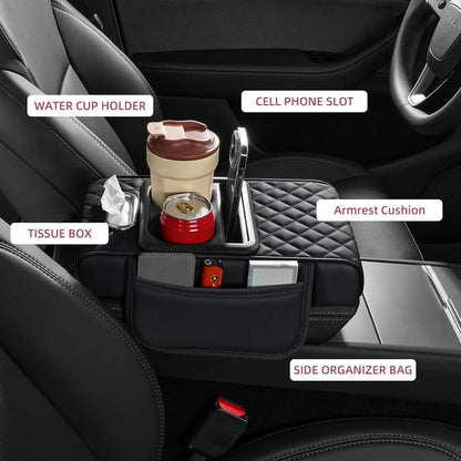 LAST DAY 49% OFF🔥Multi-Purpose Car Console Storage Bag with Armrest Pad