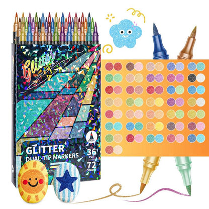 🔥Last Day Discount 49% OFF%🎨24/48/72/96 Colors Glitter Effect Brush Markers