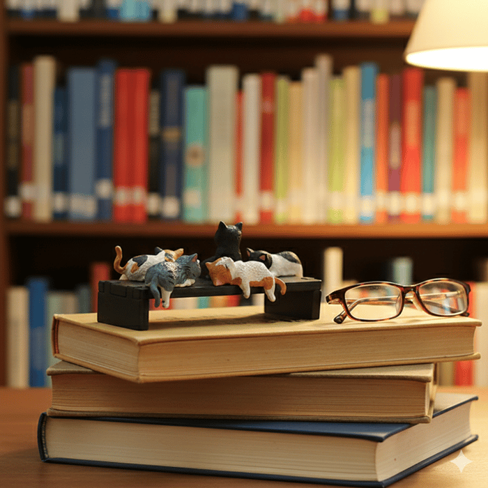 LAST DAY 49% OFF✨😺5-Piece Mini Resin Cat Figurines - Cute Cartoon Desk Decor