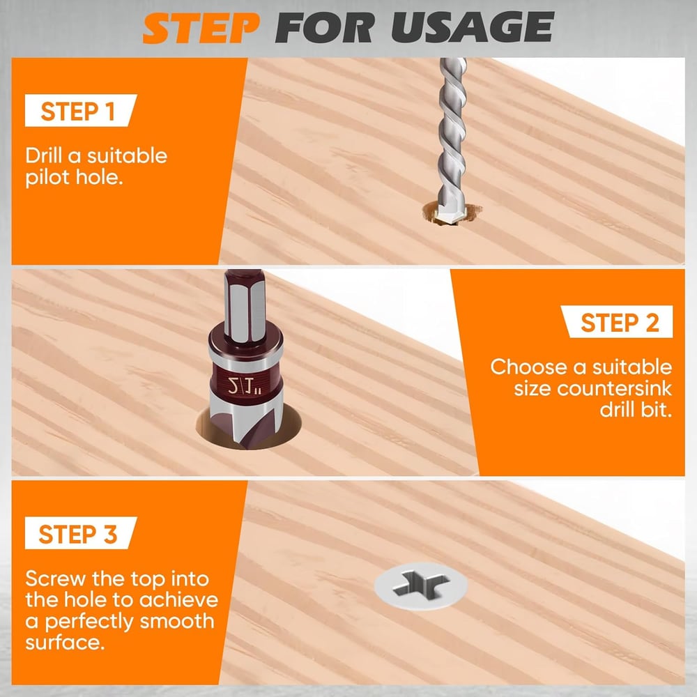Last Day 49% OFF🔥5-Piece HSS Countersink Drill Bit Set