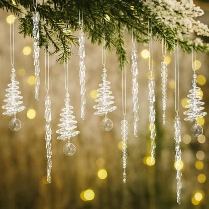 Last Day 49% OFF🔥24 Pcs Crystal Icicle Christmas Tree Ornaments(3 Styles Christmas Icicles)