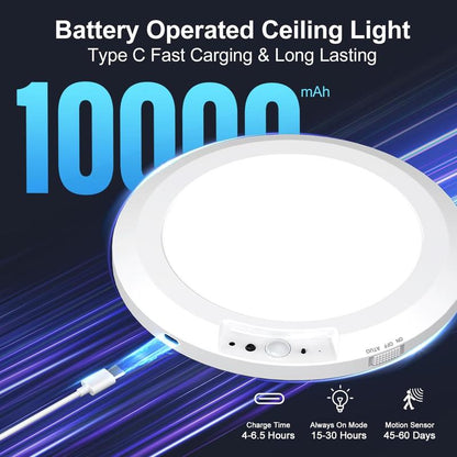 Last Day 49% OFF🔥Wireless Motion-Sensor Magnetic Ceiling Light (Rechargeable)💡