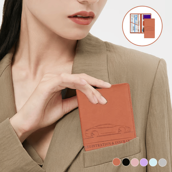 Last Day 49% OFF ✨Magnetic Car Document Organizer – PU Leather Glove Box Holder