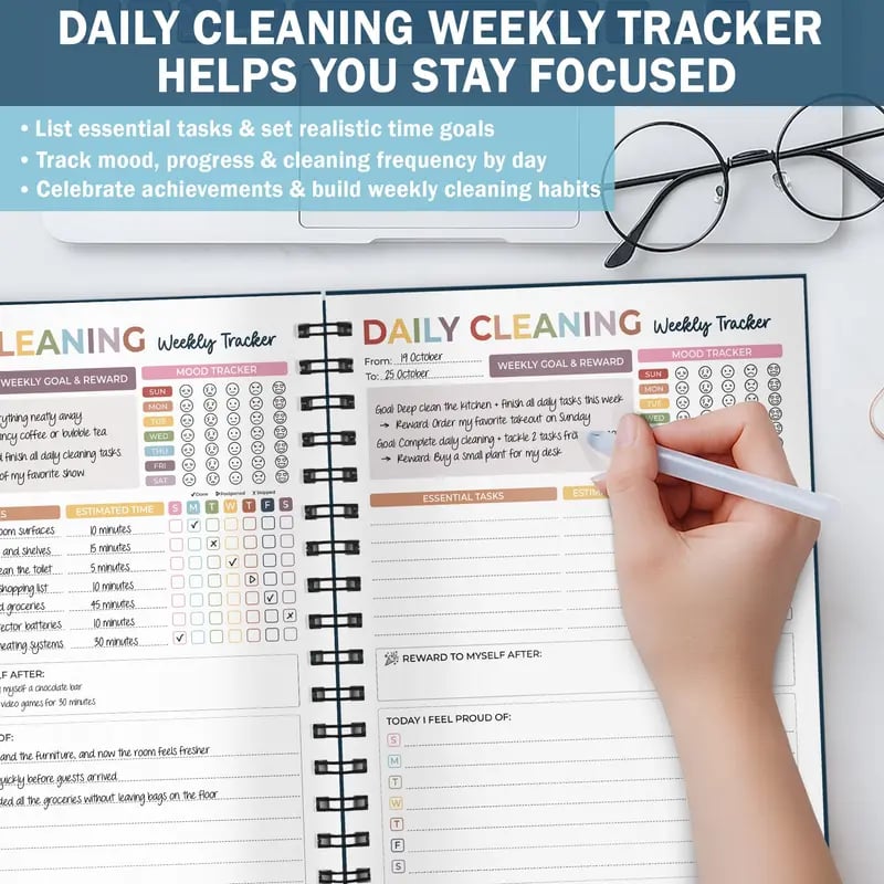 📅 New Release📕2026 version ADHD Cleaning Planner - Cleaning Schedule and Checklist Organizer for Adults and Teens