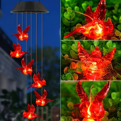 Last Day 49% OFF🐦Solar Cardinal Bird Bell Lights, Outdoor Garden Decor