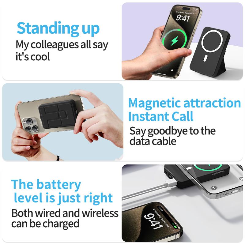 Last Day 49% OFF🔥 10000 mAh Magnetic Mobile Power with Stand