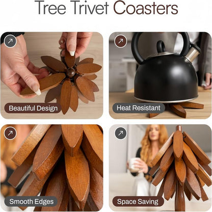 Last Day 49% OFF🔥Natural Tree Trivet Set - Kitchenware & Tableware Coasters
