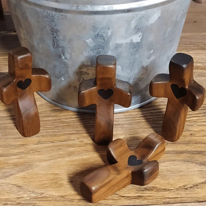 Last Day 49% OFF🔥 Handcrafted Wooden Cross My Heart with keychain