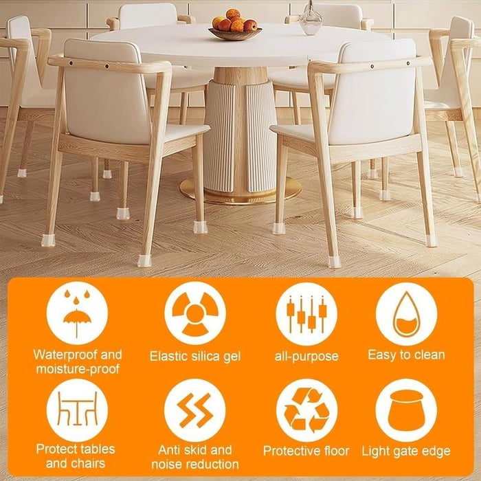 LAST DAY 49% OFF 🔥Square Chair Leg Protectors✔️ - Fits All Shape Chair Mat for Wood and Tile Floors🪑