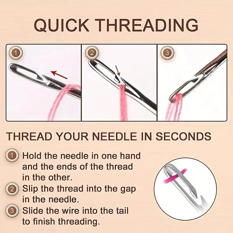 30 Hand Sewing Pointed Needles with Wooden Needle Case