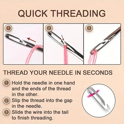 30 Hand Sewing Pointed Needles with Wooden Needle Case