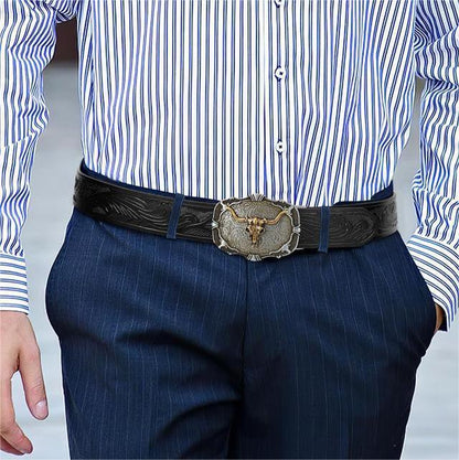 Adjustable Ratchet Western Belt (With Western Buckle)