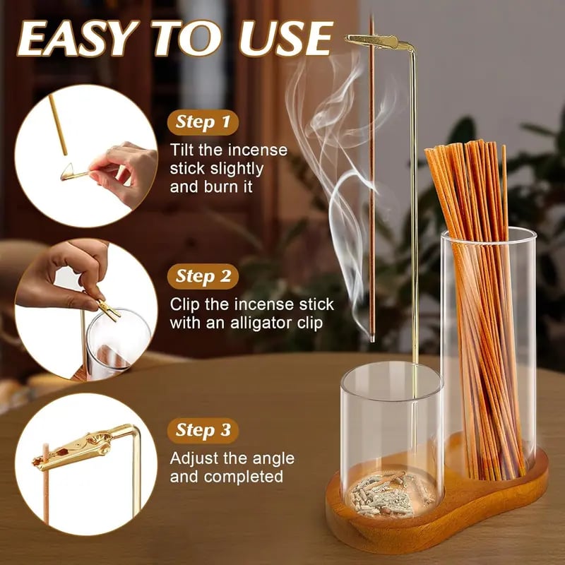Last Day 49% OFF🔥2-in-1 Minimalist Incense & Candle Holder with Glass Ash Catcher