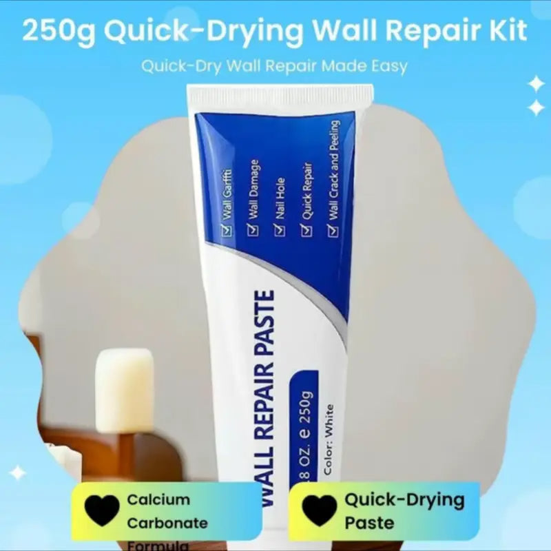 🛠️ Last Day 49% OFF – Drywall Patch Repair Kit 250g 🏠 Quick-Drying Wall Mending Paste