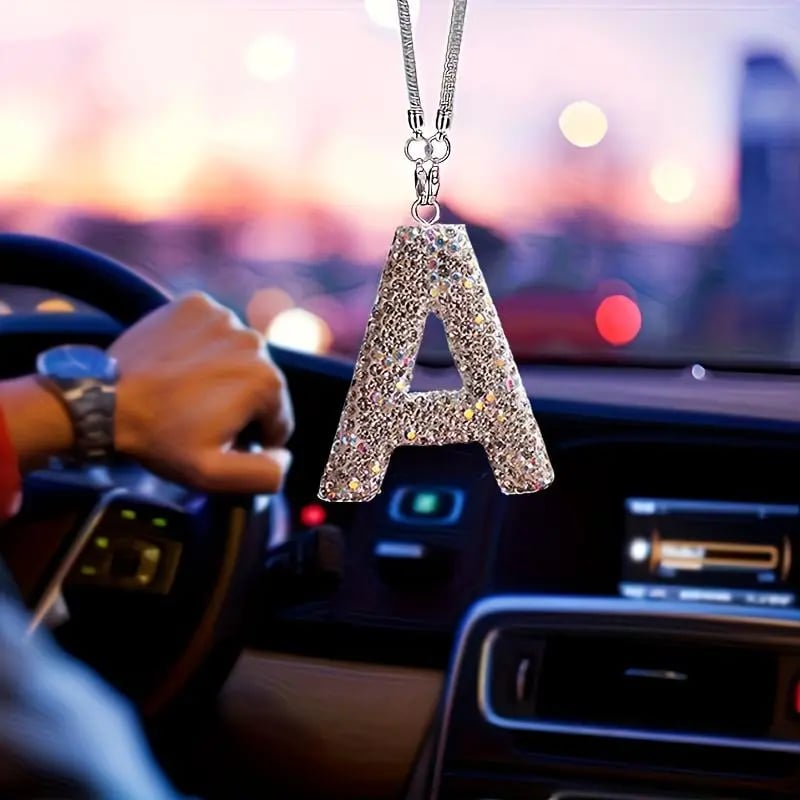 🎁The Most Romantic Gift of 2026 ✨Rhinestone Letter Design Car Pendant