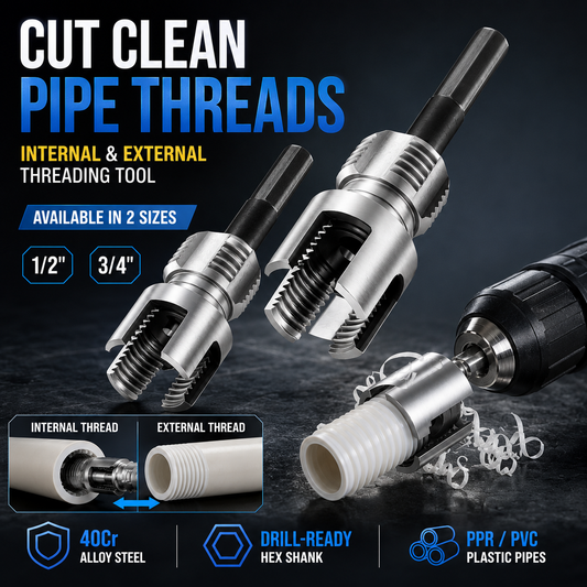 🔥 2-Way Pipe Tapping & Threading Tool — 1/2" & 3/4" | Fast Internal & External Threading