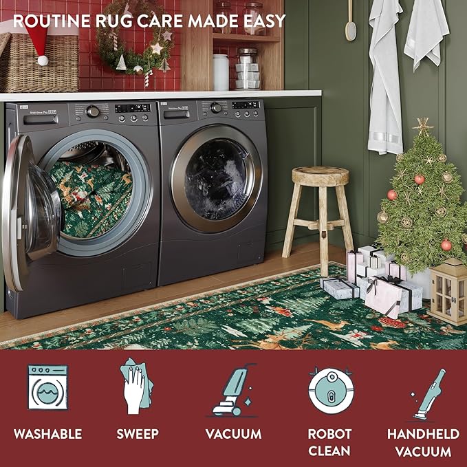 🎄Soft Christmas Rug — Santa & Tree Holiday Carpet Runner