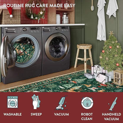 🎄Soft Christmas Rug — Santa & Tree Holiday Carpet Runner