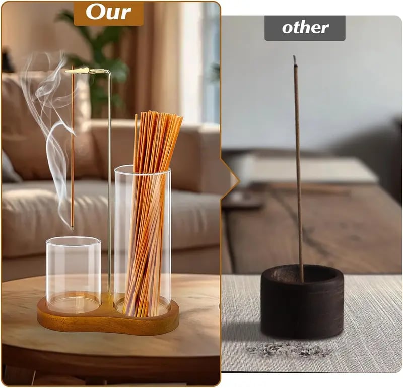 Last Day 49% OFF🔥2-in-1 Minimalist Incense & Candle Holder with Glass Ash Catcher