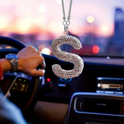 🎁The Most Romantic Gift of 2026 ✨Rhinestone Letter Design Car Pendant