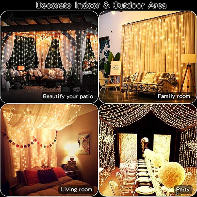 Last Day 49% OFF -💡300 LED Curtain Fairy Lights – Instantly Brighten Any Space ✨