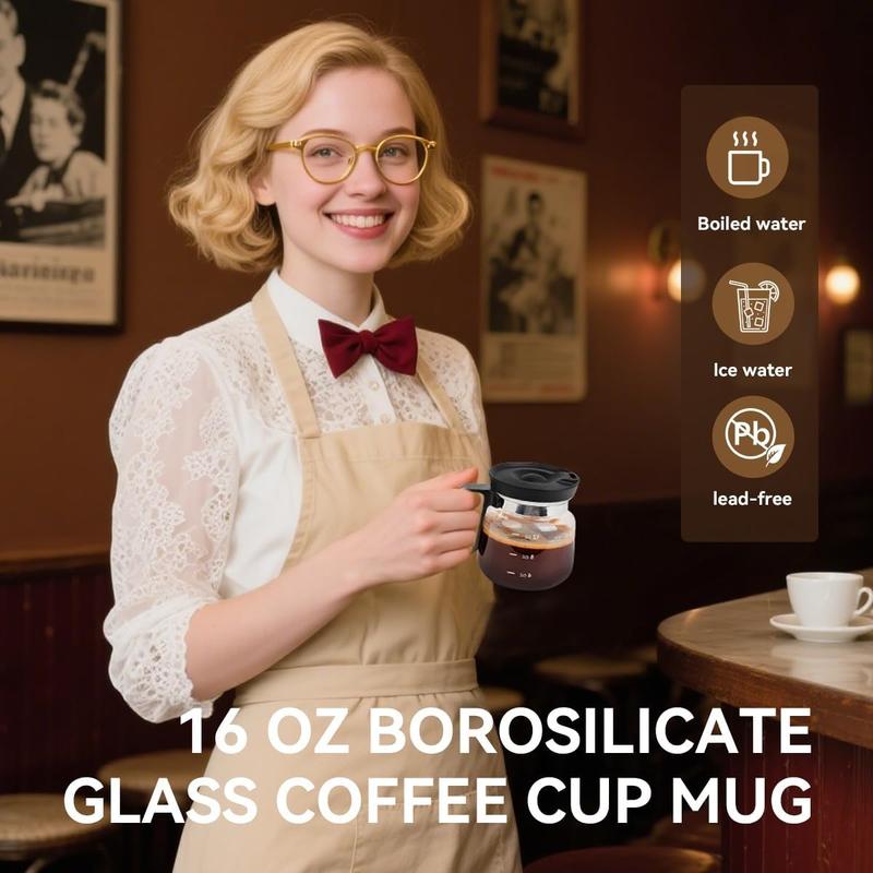 Last Day 49% OFF🔥16oz Glass Coffee Mug – Coffee Pot Style Carafe