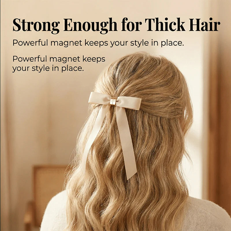 Last Day 49% OFF 🎀 The "Instant Elegant": Magnetic Snap-On Bow Hair Clip