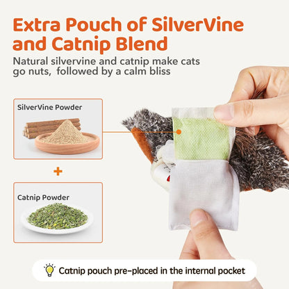 🐦Flapping Bird Cat Toy — Rechargeable, Chirping & Touch — Activated