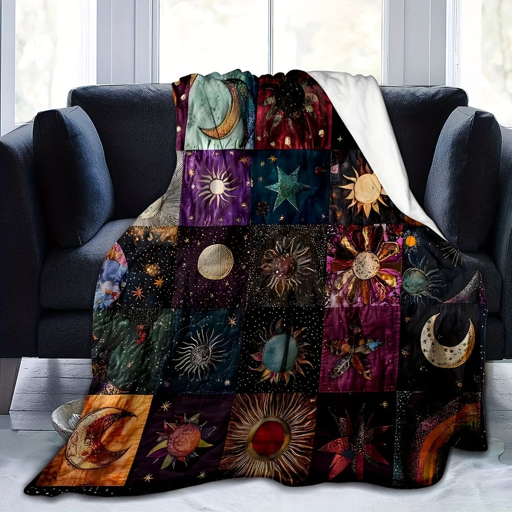 Last Day 49% OFF 🔥Bohemian Sun and Moon Flannel Blanket