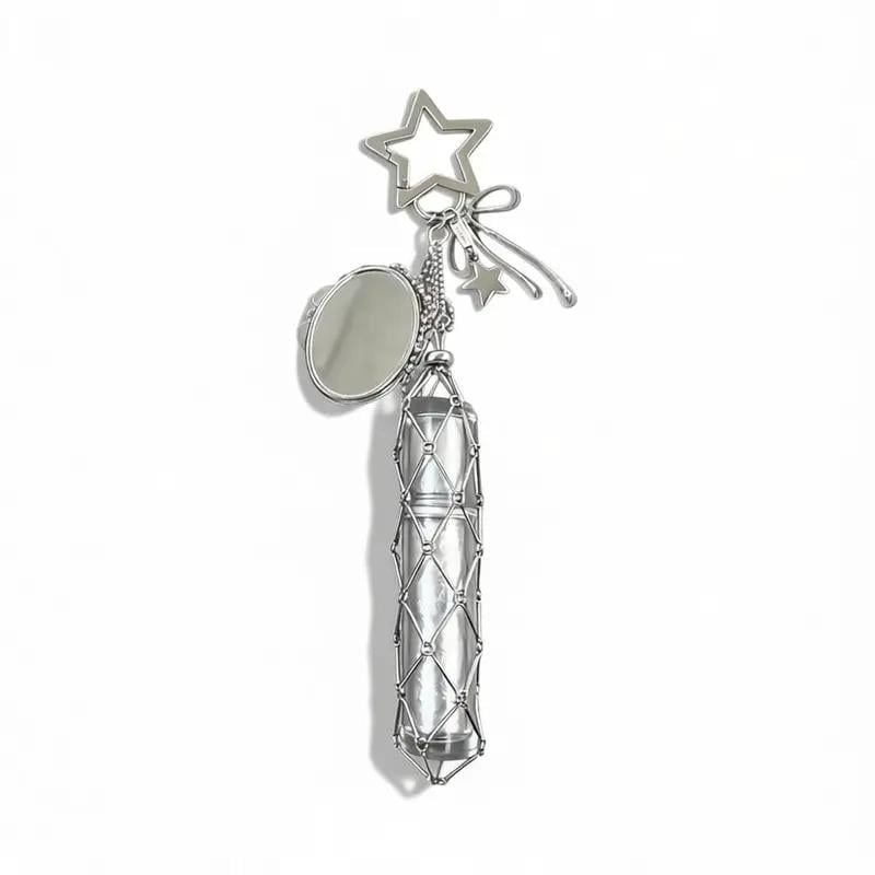 🔥LAST DAY 49% OFF💄Lipstick Holder Keychain with Mirror & Bling Charms