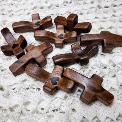 Last Day 49% OFF🔥 Handcrafted Wooden Cross My Heart with keychain