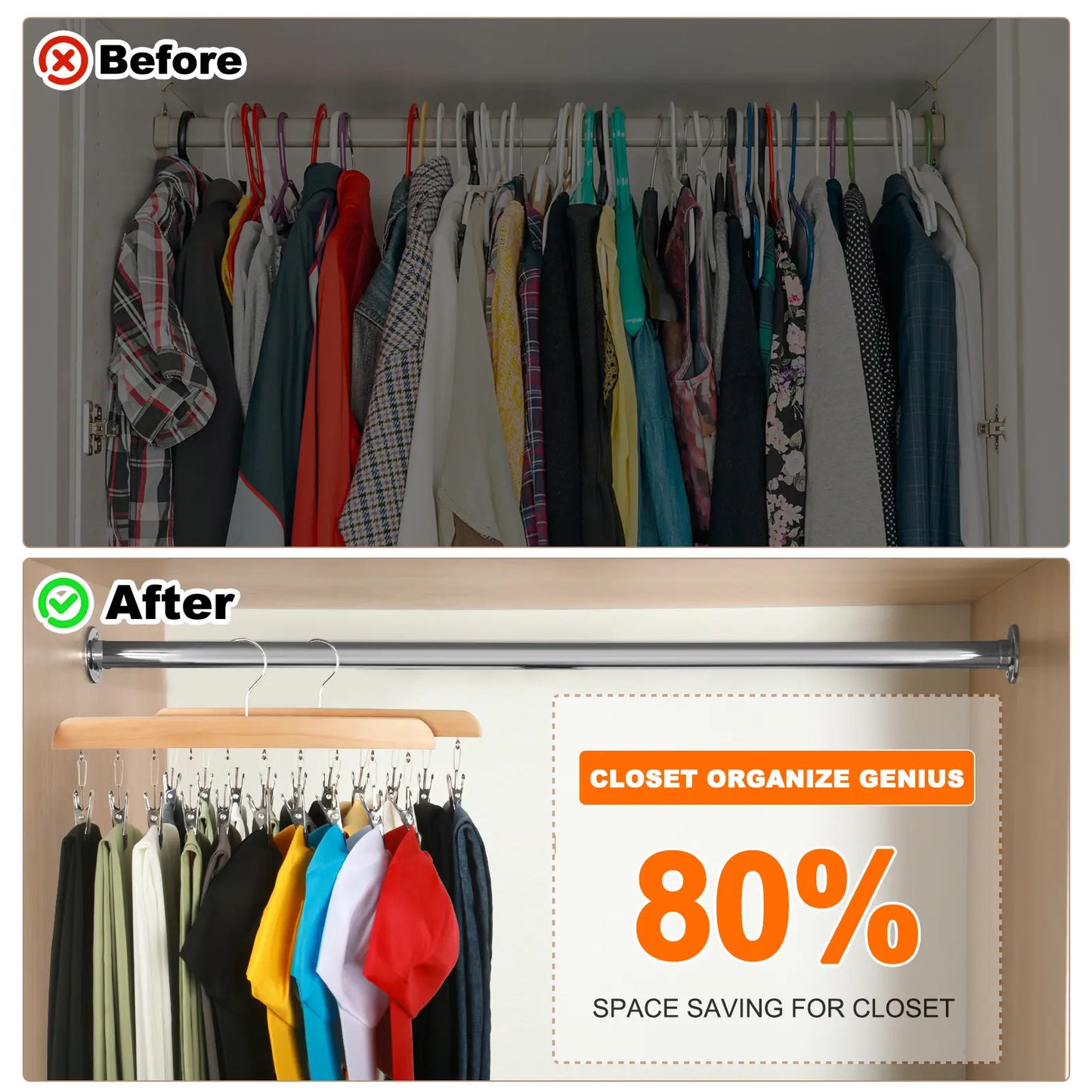 Last Day 49% OFF🔥Legging Hanger for Closet Organizer with 10 Clips