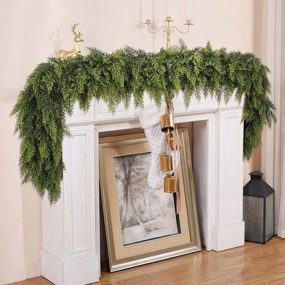 💖Last Day 49% OFF — Green Artificial Green Leaves Pine Tree Garland🌲