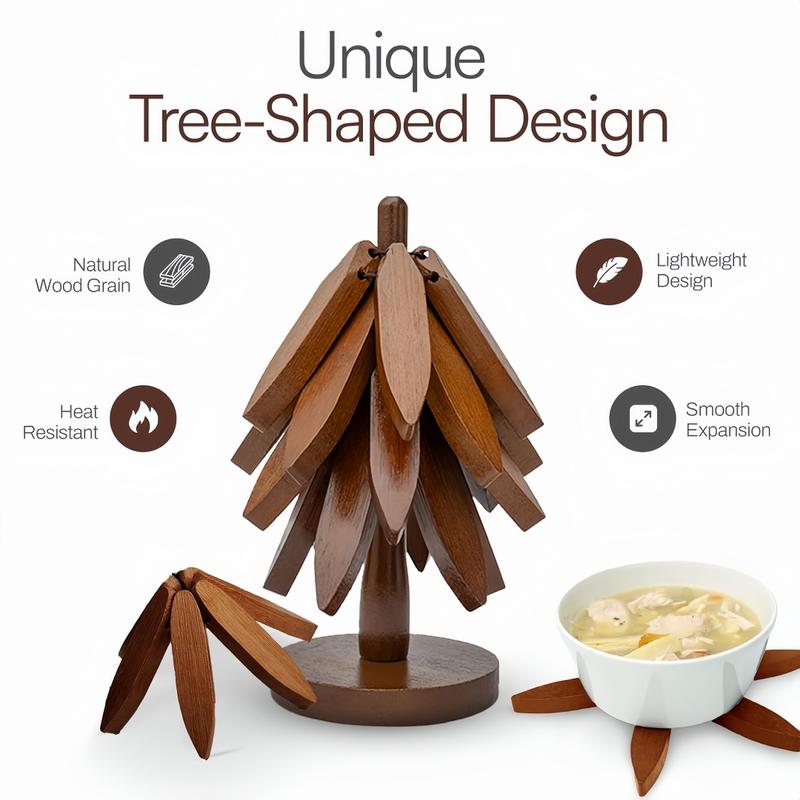 Last Day 49% OFF 🔥Wooden Leaf-Shaped Heat Insulation Placemat