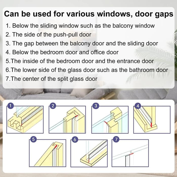 Last Day 49% OFF🔥Weather Stripping Door Seal Strip (5M/16.4FT) —Protects from cold wind and heat🌪️🌀