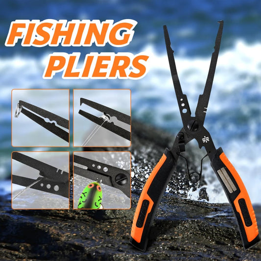 Last Day 49% OFF🔥 4-in-1 Fishing Pliers: Cut, Crimp, Remove Hooks & Open Split Rings 🎣
