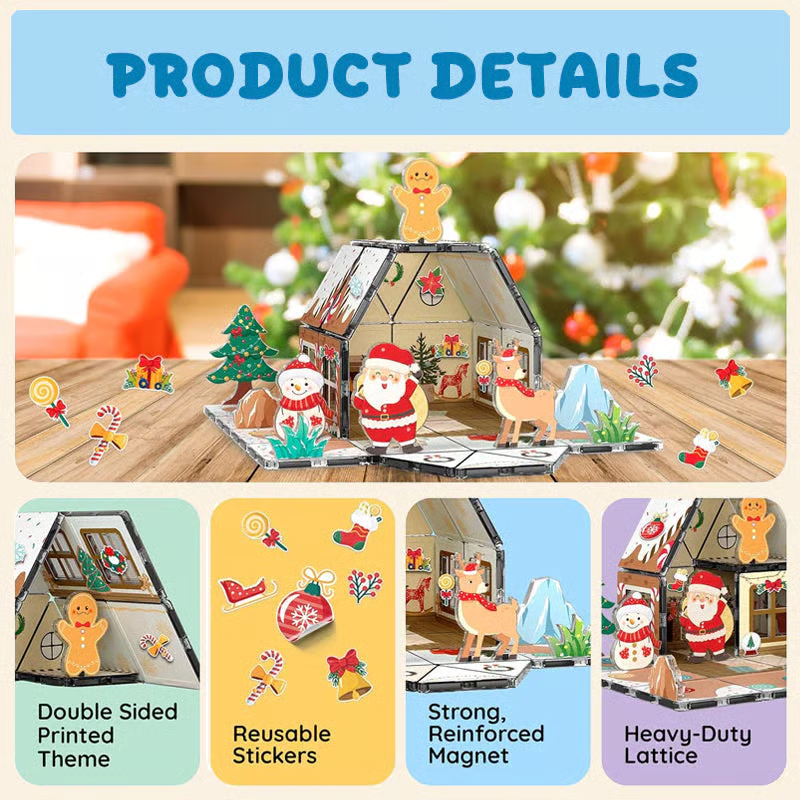 💥Limited time order！🎄Magnetic Gingerbread House Building Set🎁