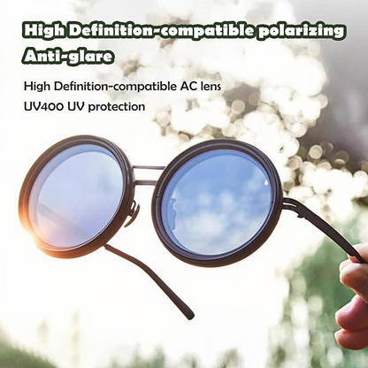 🔥Last Day 49% OFF🕶️Adjustable Tint Rounded Polarized Lenses Retro Sunglasses