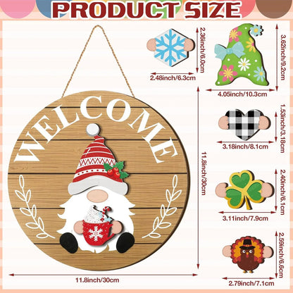 ✨Magnetic Interchangeable Gnome Holiday Door Signs🎅