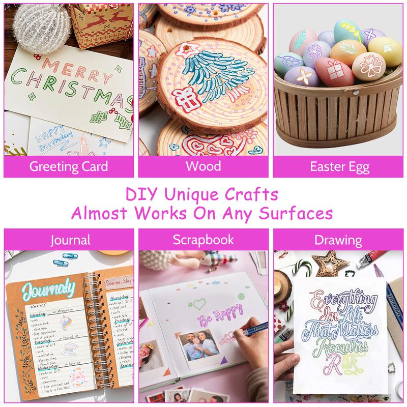 Last Day 49% OFF🔥Outline Shimmer Marker Set – Double-Line Glitter Pens🎨