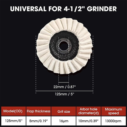 Last Day 49% OFF🔥Premium Wool Felt Polishing Flap Disc for Angle Grinders