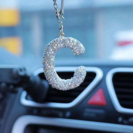 🎁The Most Romantic Gift of 2026 ✨Rhinestone Letter Design Car Pendant