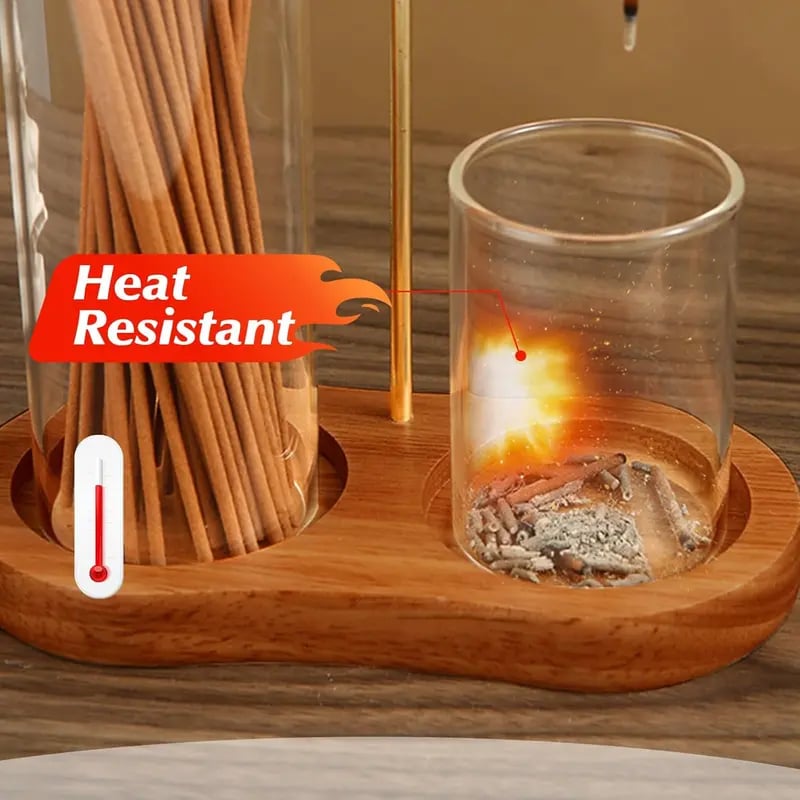 Last Day 49% OFF🔥2-in-1 Minimalist Incense & Candle Holder with Glass Ash Catcher