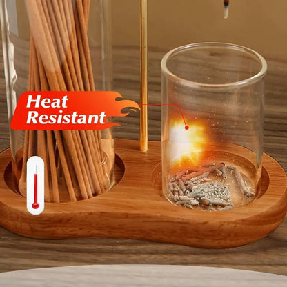 Last Day 49% OFF🔥2-in-1 Minimalist Incense & Candle Holder with Glass Ash Catcher