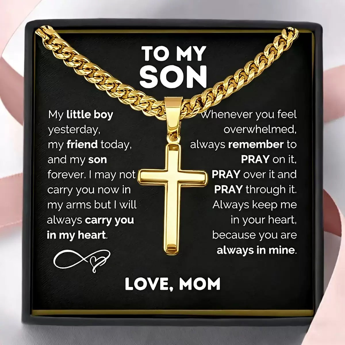 🎁“To My Son” Cross Necklace — A Meaningful Gift of Love, Faith & Protection