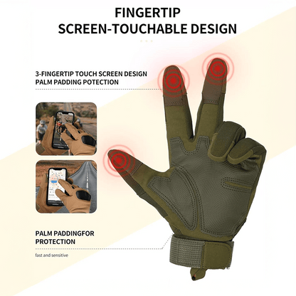 Last Day 49% OFF🔥Tactical Full Finger Gloves with Soft Knuckle Protection